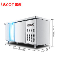 乐创（lecon） 商用工作台风冷保鲜工作台 操作台冷柜冷柜冷藏 1.8米工程机