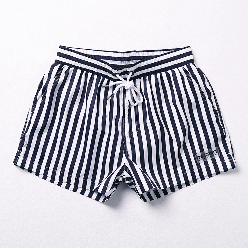 条纹沙滩裤速干男士可下水游泳裤宽松三分裤男休闲运动健身大裤衩视频