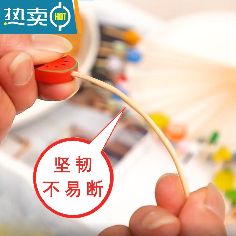 敬平水果签竹签花签水果叉创意艺术牙签鸡尾酒签三明治签果插 白 12厘米郁金香100