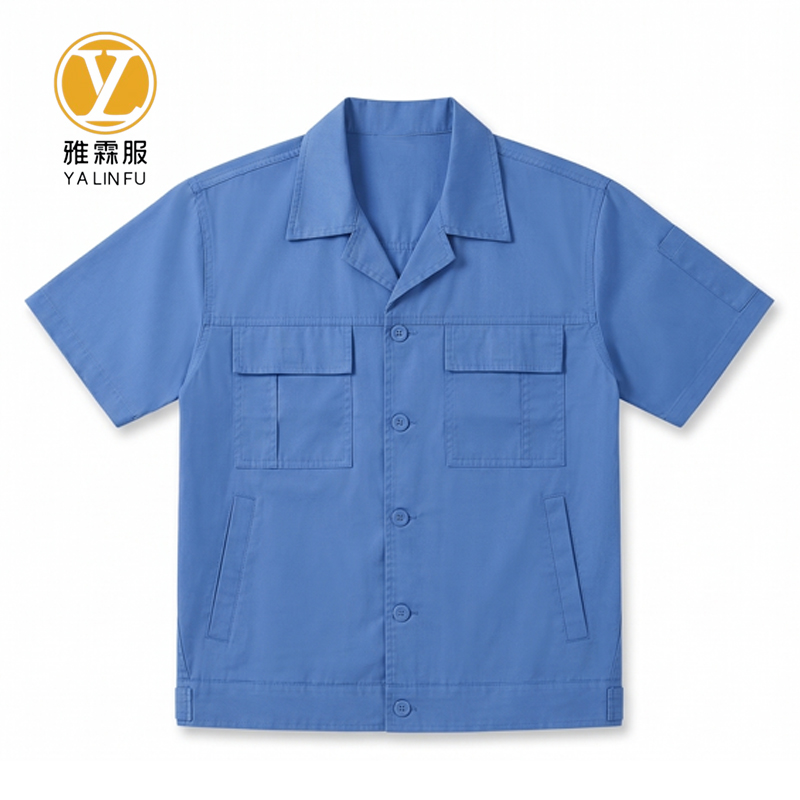 雅霖服 夏装短袖工作服YLF-GZF1049 套高清大图