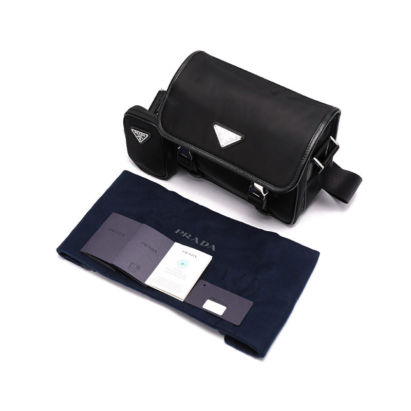 普拉达prada男士renylon再生尼龙邮差包单肩斜挎包带小包2vd0342dmh