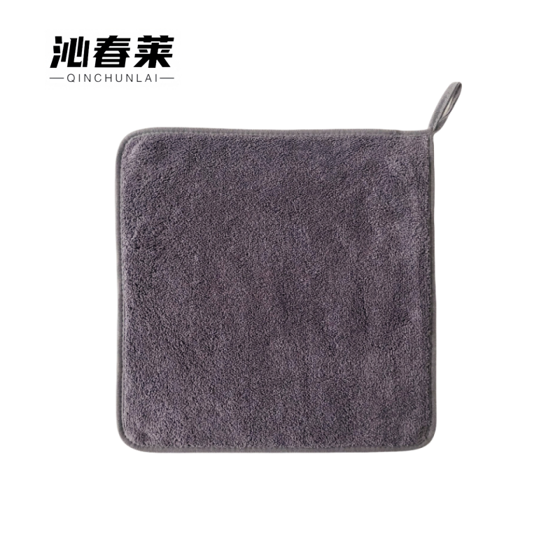 沁春莱加厚珊瑚绒抹布(灰色)30*30cm/条高清大图