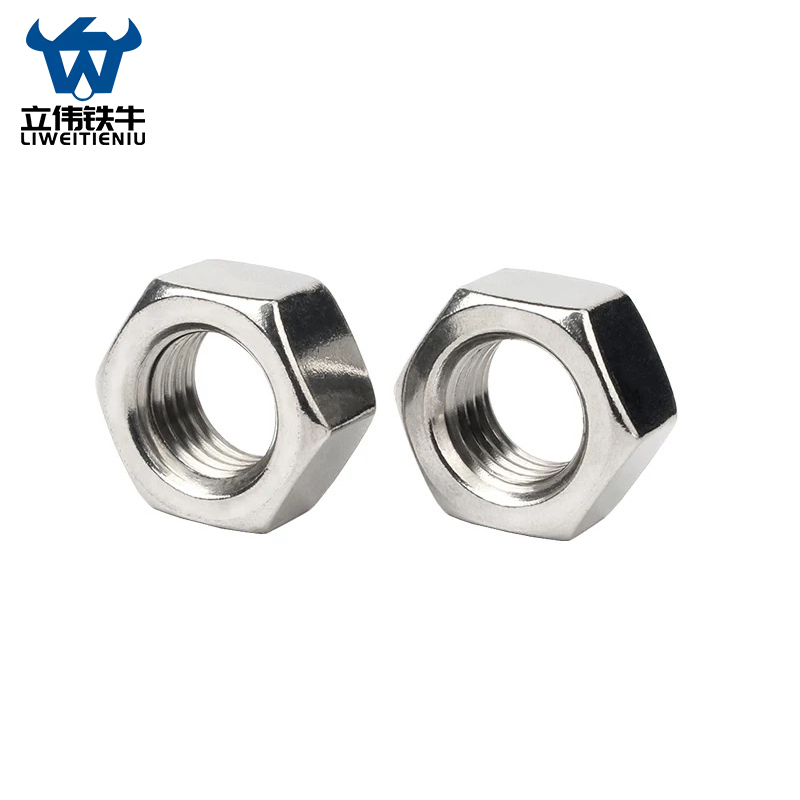 立伟铁牛铜镀镍螺母6mm 100个/包高清大图
