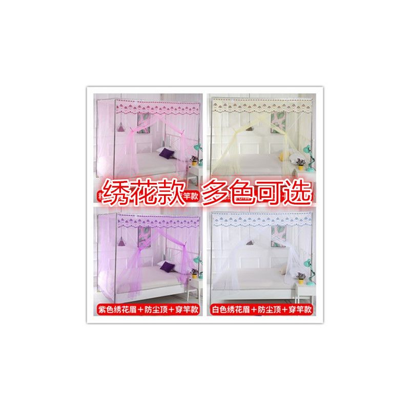 蚊帐单开门加粗支架宫廷式公主风加密1.2m1.5米1.8双人床家用新款