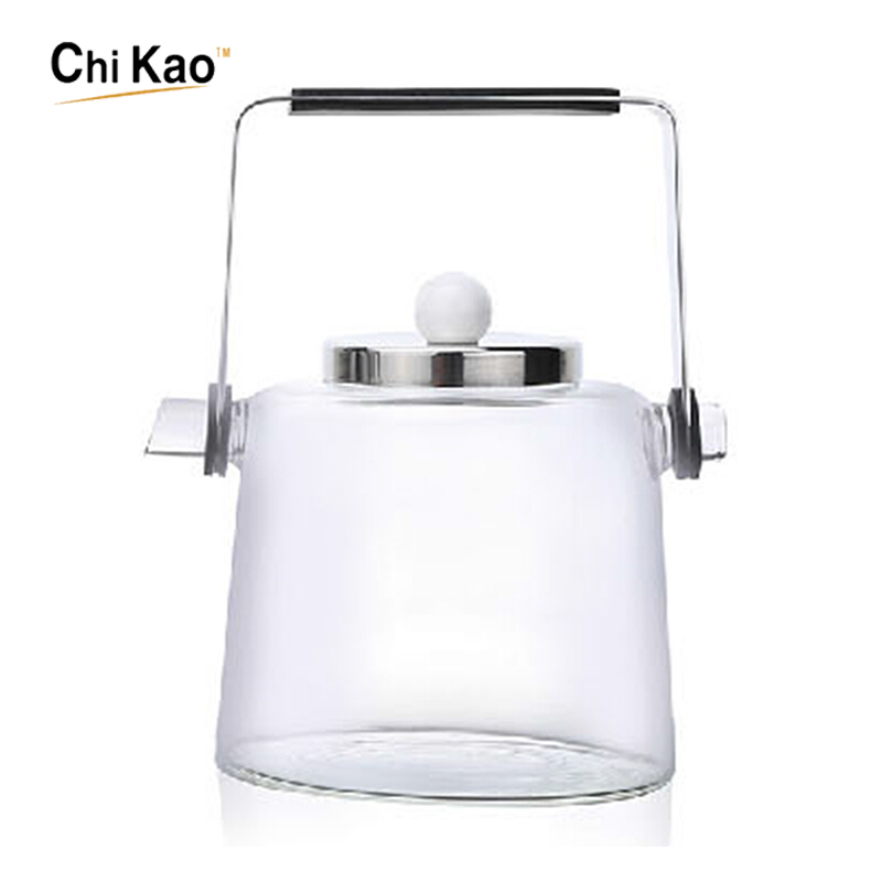 奇高 耐热透明玻璃煮茶壶简约时尚奶茶店水果花茶壶耐热防爆