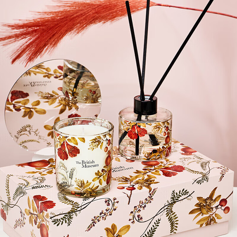 大英博物馆新巴洛克家用香薰蜡烛香氛富贵花礼盒佛手柑香
