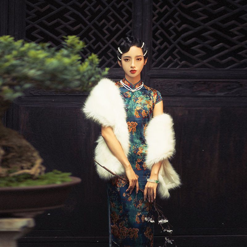 网红旗袍夏装新款2021老上海蚀骨年轻款少女复古中国风长款气质