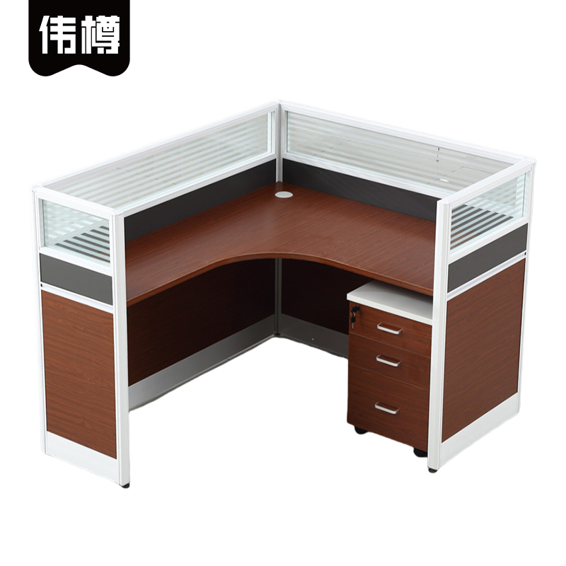 伟樽屏风办公桌单人位带柜140*120*110cm套