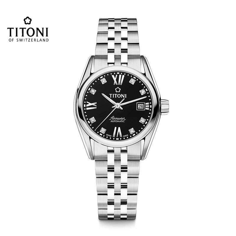 titoni梅花空霸系列女士机械表23909s-354