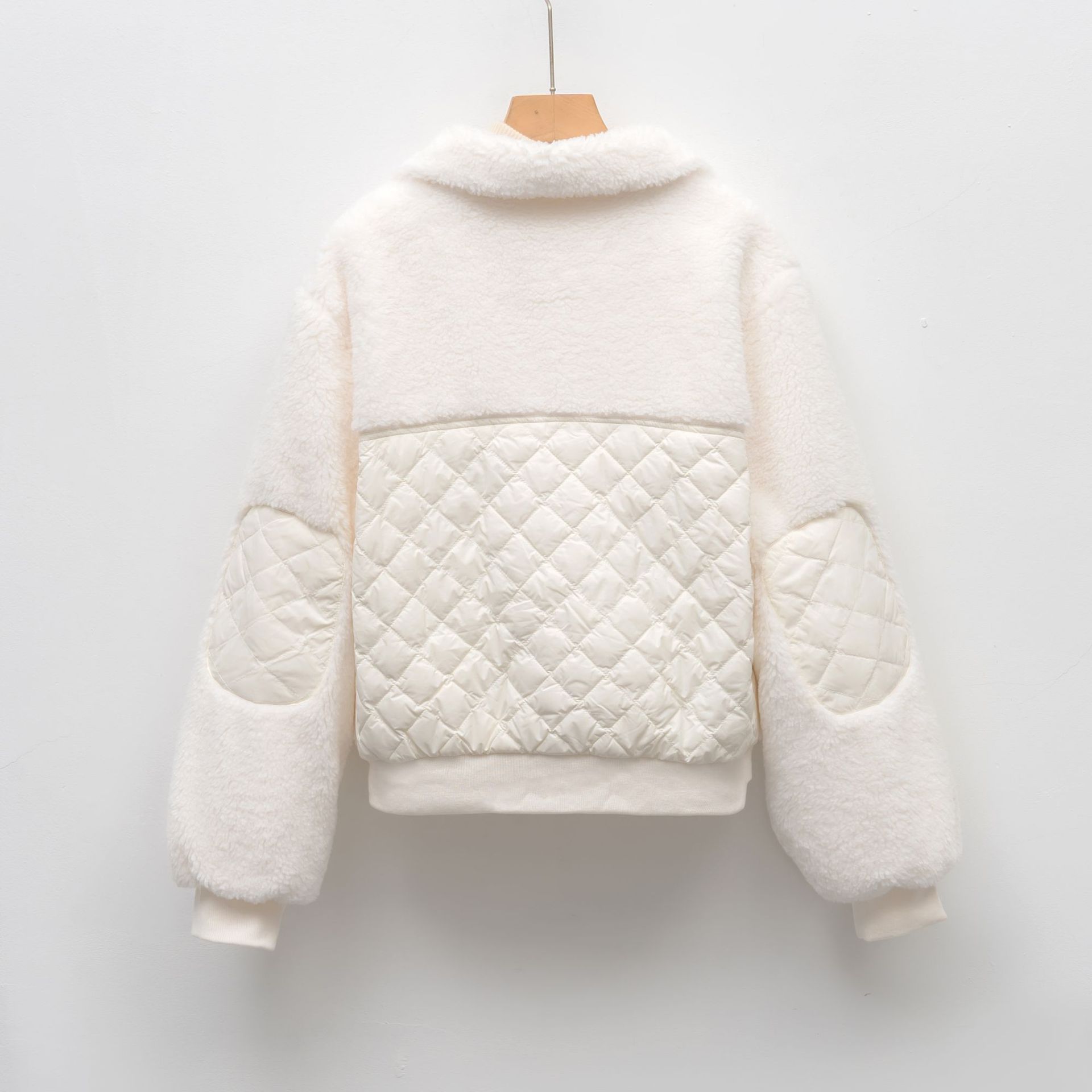 90绒秋冬新款简约保暖翻领鸭绒休闲立领短款女款外套_672高清大图