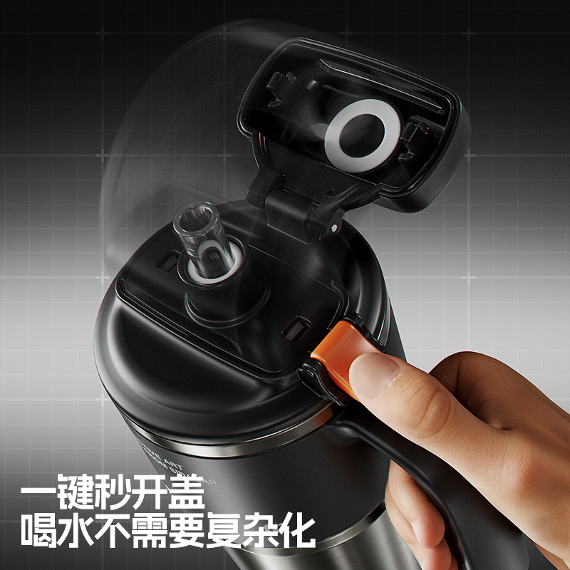 世大家 赛博重构保温杯1000ml陶瓷-暗夜机能(黑)高清大图