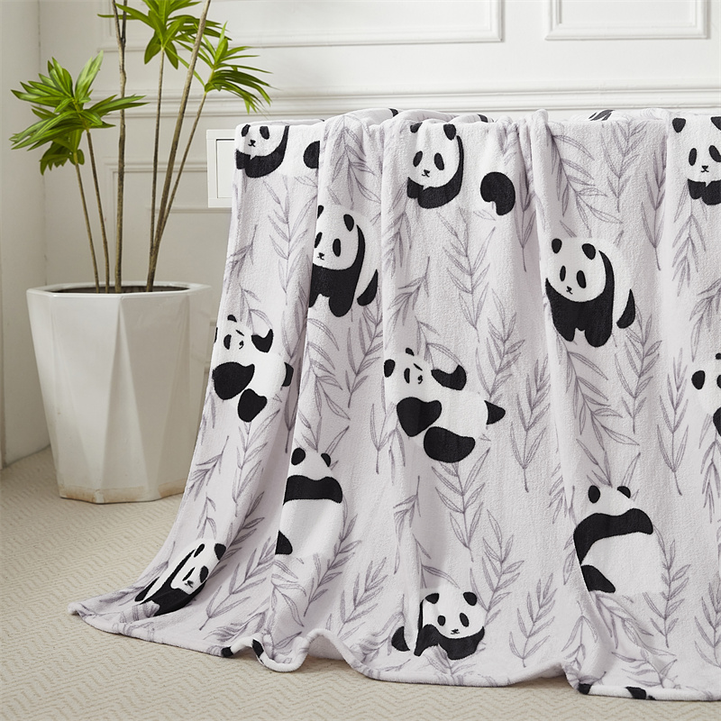 唐纳家纺 法兰绒四季毯-熊猫 150*200CM- TN-BK24035高清大图