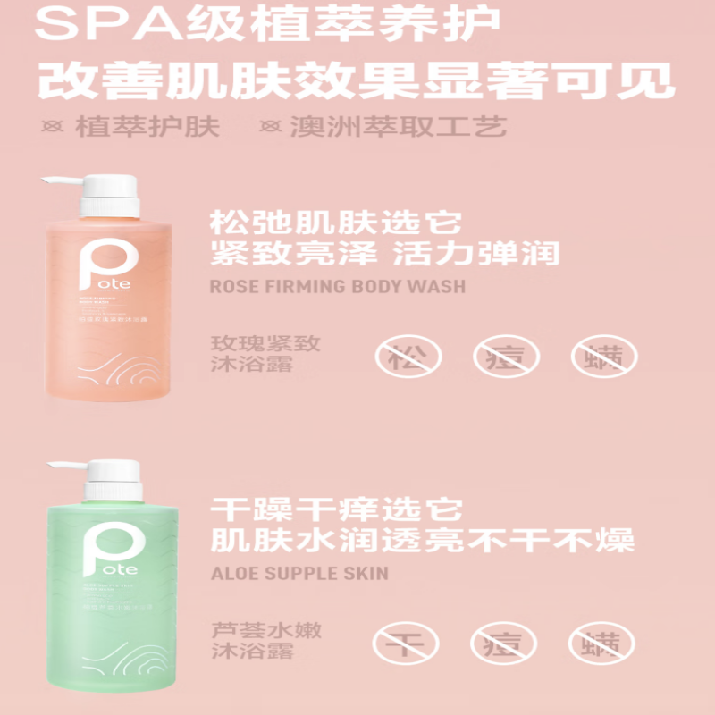 柏缇(POTE) 香氛香水沐浴露 液玫瑰紧致沐浴露 650ml(单位:瓶)高清大图