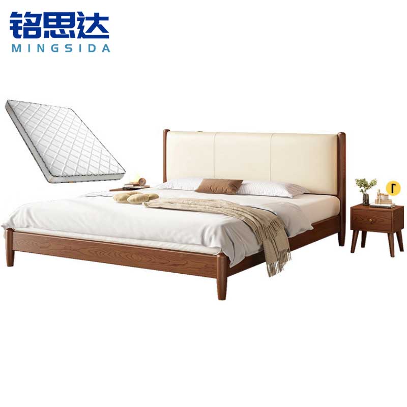 铭 思达 实 木软包床高清大图