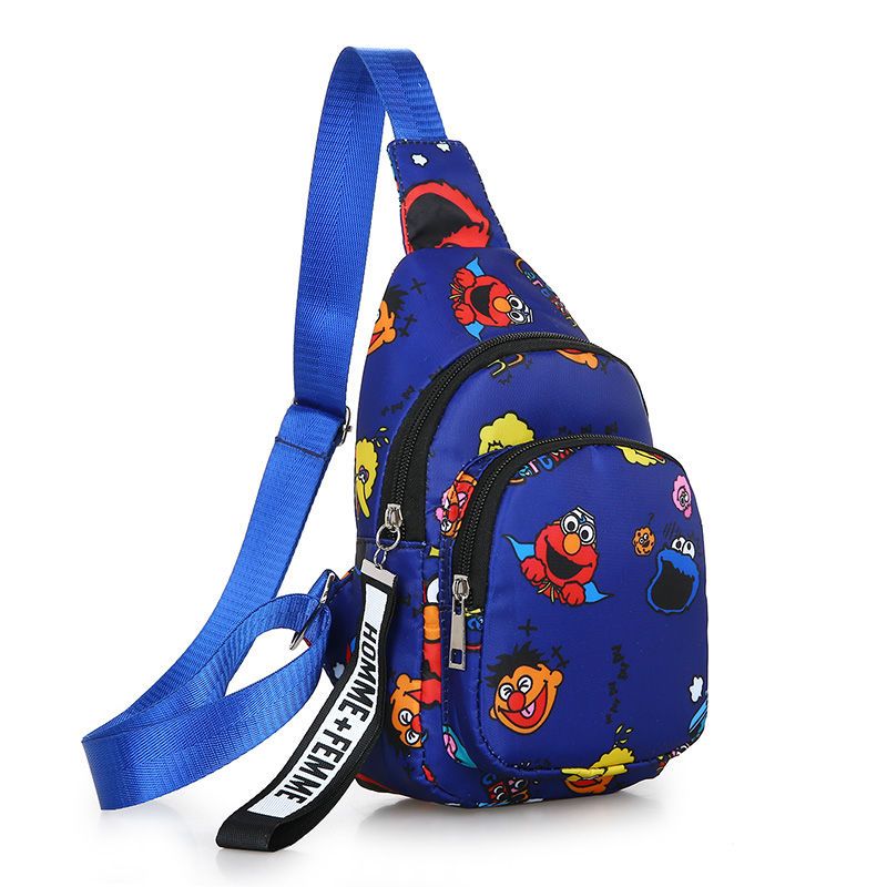 百货掌柜户外旅行儿童外出小背包轻便可爱水壶包男童胸包小学蓝红色