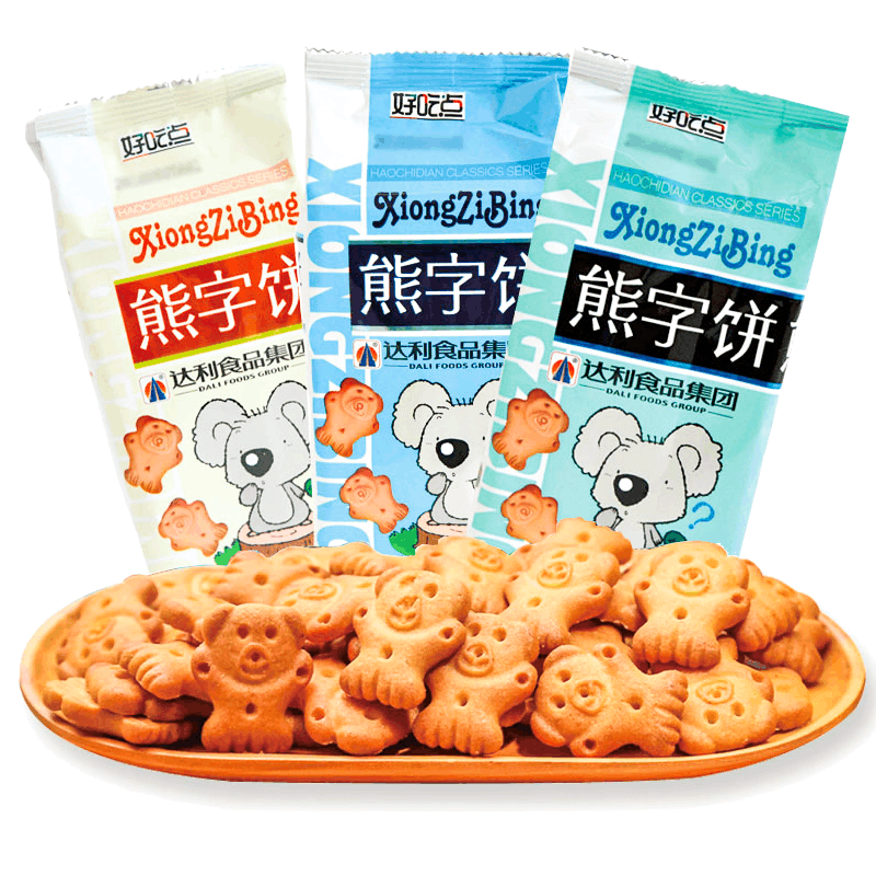 达利园 好吃点饼干可爱熊字饼690g(115gx6包) 休闲零食大礼包网红食品小吃图片