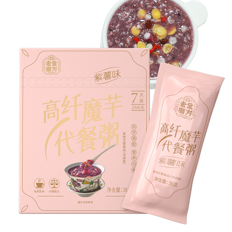 老金磨方 高纤魔芋代餐粥266g早餐懒人食品