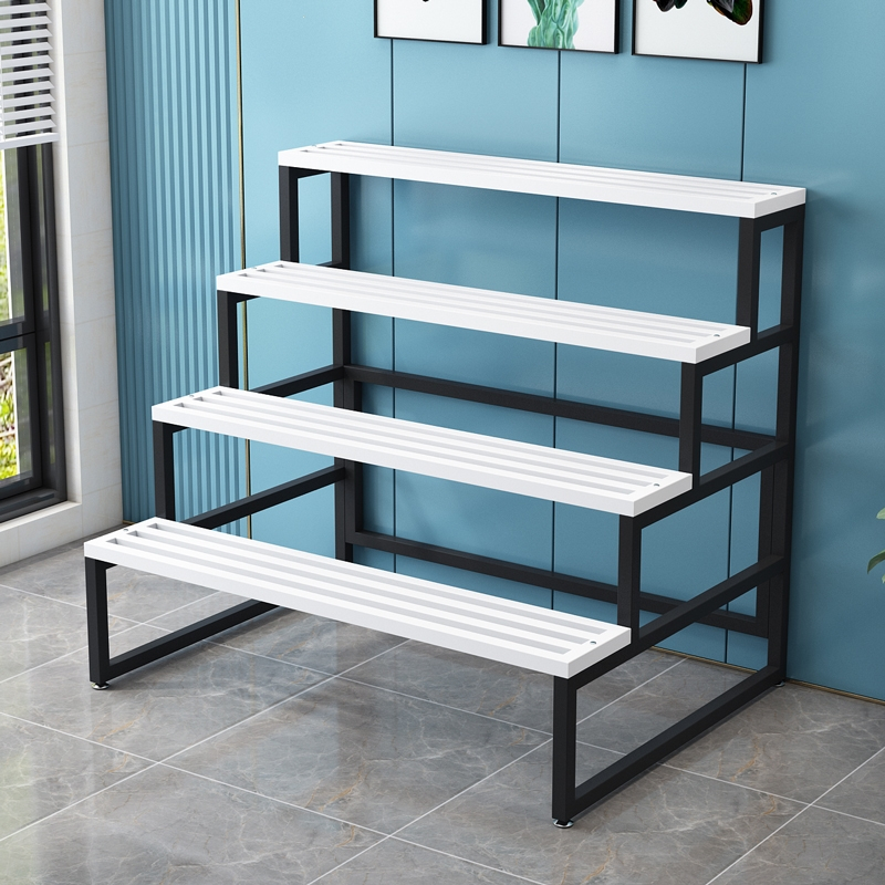 古达花架置物架阳台落地式客厅新款阶梯架带轮户外庭院多肉花架子