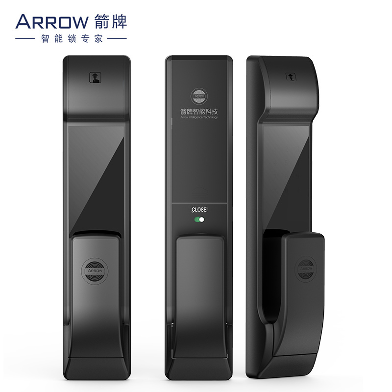 箭牌(ARROW) 推拉指纹锁密码锁智能锁防盗门锁 家用防盗门锁 电子密码锁 305珍珠黑