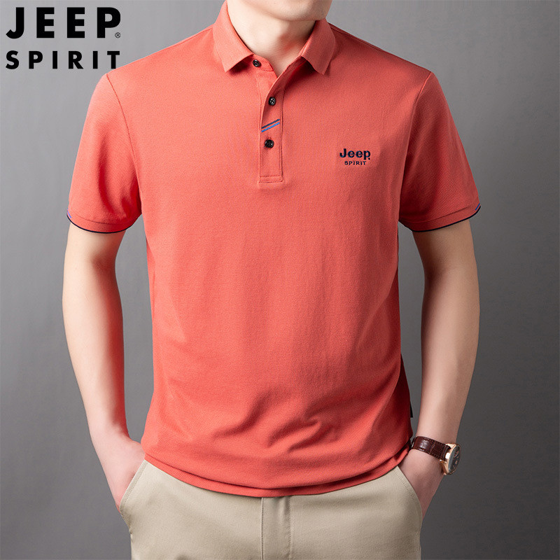 JEEP SPIRIT 男士夏季休闲商务时尚潮流短袖T恤青年POLO衫