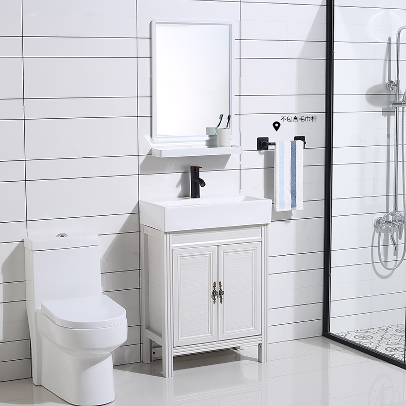 浴室柜小户型卫生间洗脸盆池落地式转角迷你窄长型洗手盆柜组合d6233