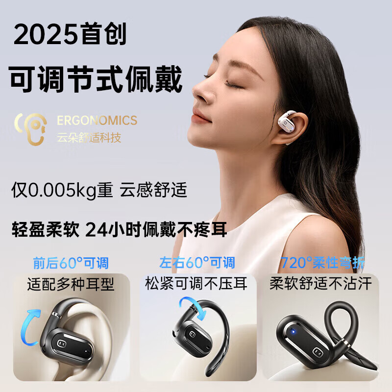 小度无线蓝牙耳机S150雪域白(单位:副)高清大图