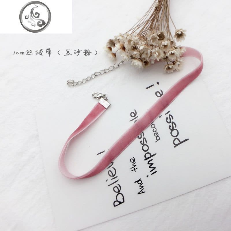 日韩复古欧美简约黑色丝绒带choker细颈带百搭项圈锁骨项链 JiMi图片