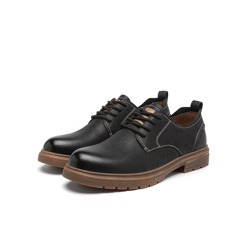 红蜻蜓男鞋2023秋季新款工装鞋低帮英伦真皮百搭休闲时尚潮鞋高清大图