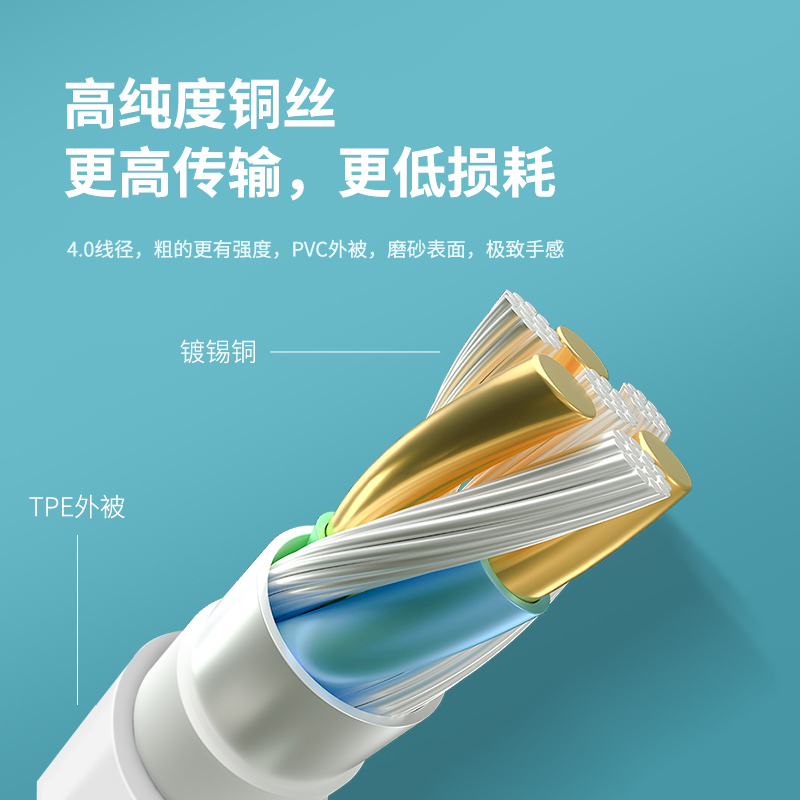 Kivee可逸锋线KV-CT327-12L (pd18w)PD充电数据线 白色