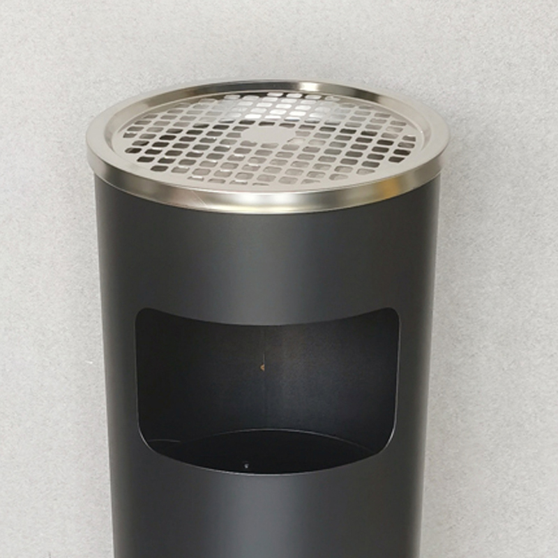 苏兴顺不锈钢圆形大号商用垃圾桶立式烟灰桶电梯口高档户外圆形黑色