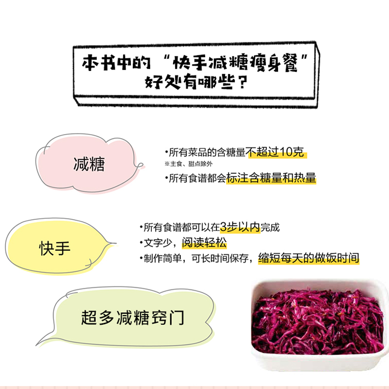 [醉染正版]生活-快手减糖瘦身餐减肥食谱书籍减脂食谱减糖饮食书减糖食谱减肥菜谱减糖瘦身菜减肥营养餐书食谱营养减脂书减糖饮高清大图