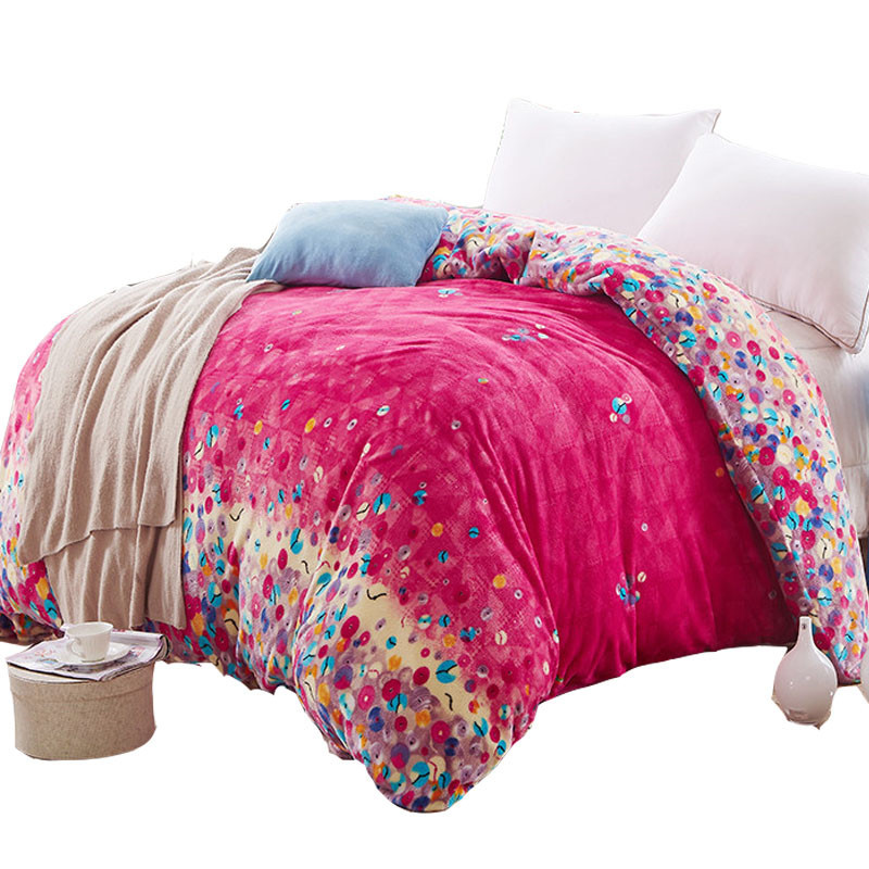 珊瑚绒床品法莱绒冬天加厚保暖毛毛带绒的床单被罩被套双面