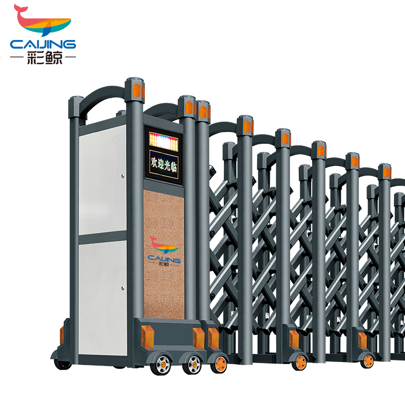 CJ-SSM036智能铝合金伸缩门学校小区工厂电动大门推拉门自营家装办公大门酒店家具电动门