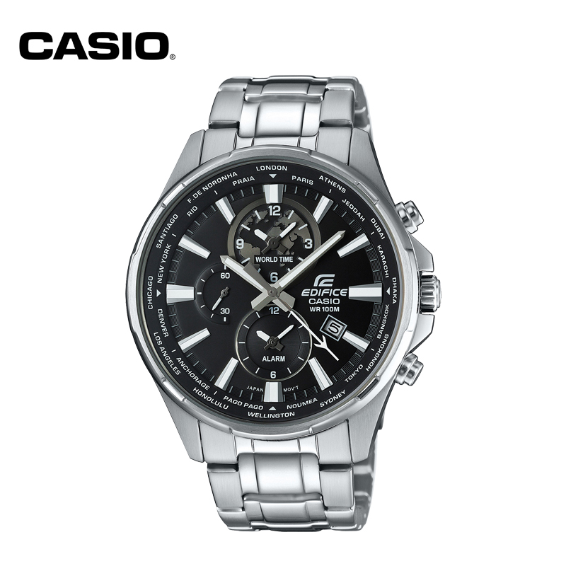 卡西欧casio手表edifice系列商务时尚钢带石英男表efr304d1a