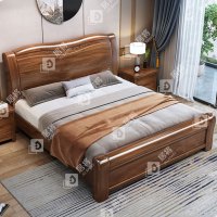 居将 JJ4022921 胡桃木实木床1.5米单人床