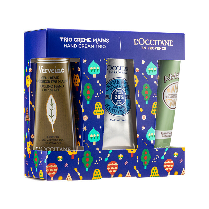 欧舒丹L’Occitane 护手霜套装 乳木果/樱花/玫瑰/牡丹花 30ml/支 2019圣诞限定3支装-A