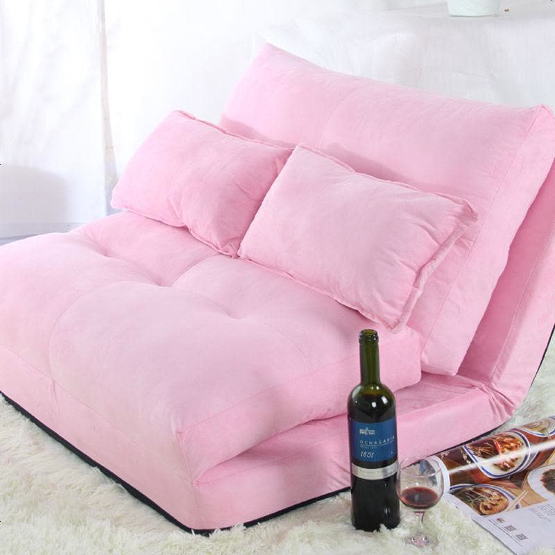 创意懒人沙发可折叠拆洗榻榻米单人双人沙发椅卧室舒服布艺沙发床 65CM经典灰色+1个抱枕 默认图片