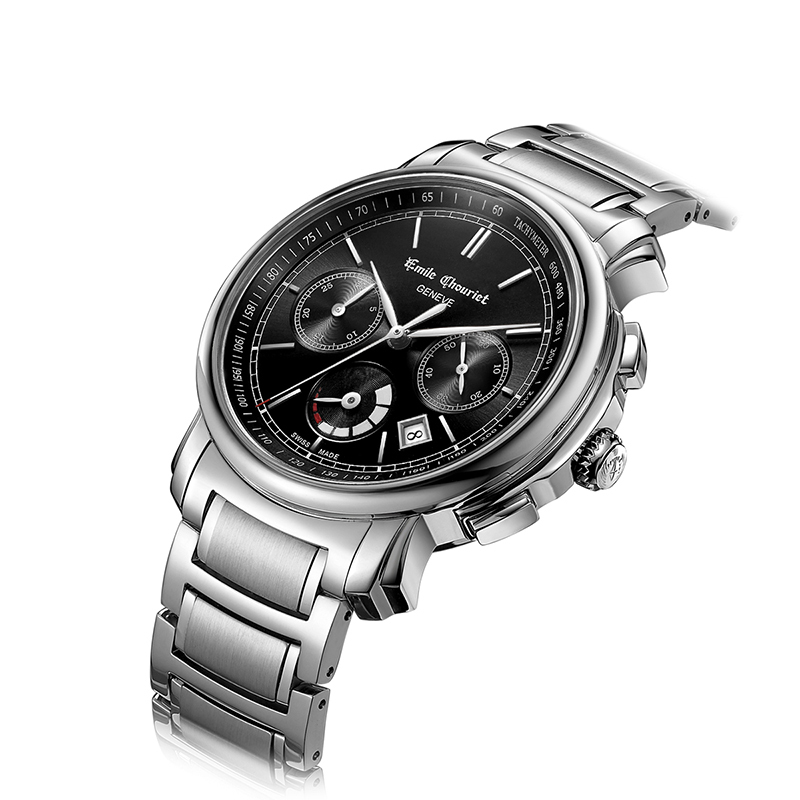 艾米龙emilechouriet手表莱蒙系列精钢表带机械男表161168g4268686