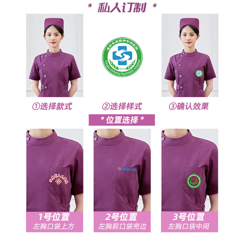 名宇艺急诊女护士夏服上衣 L涤平, 短袖、口袋和袖口加饰边、下摆口袋饰窄边。