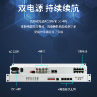 博扬 综合多业务光端机 4路E1+2路电话+4路百兆以太网物理隔离 单纤20km 机架式 BY-4E1-2P4EV