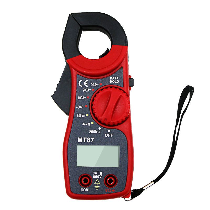 mt87数字钳形万用表数显自动量程袖珍钳表电流直流交流红色送电池