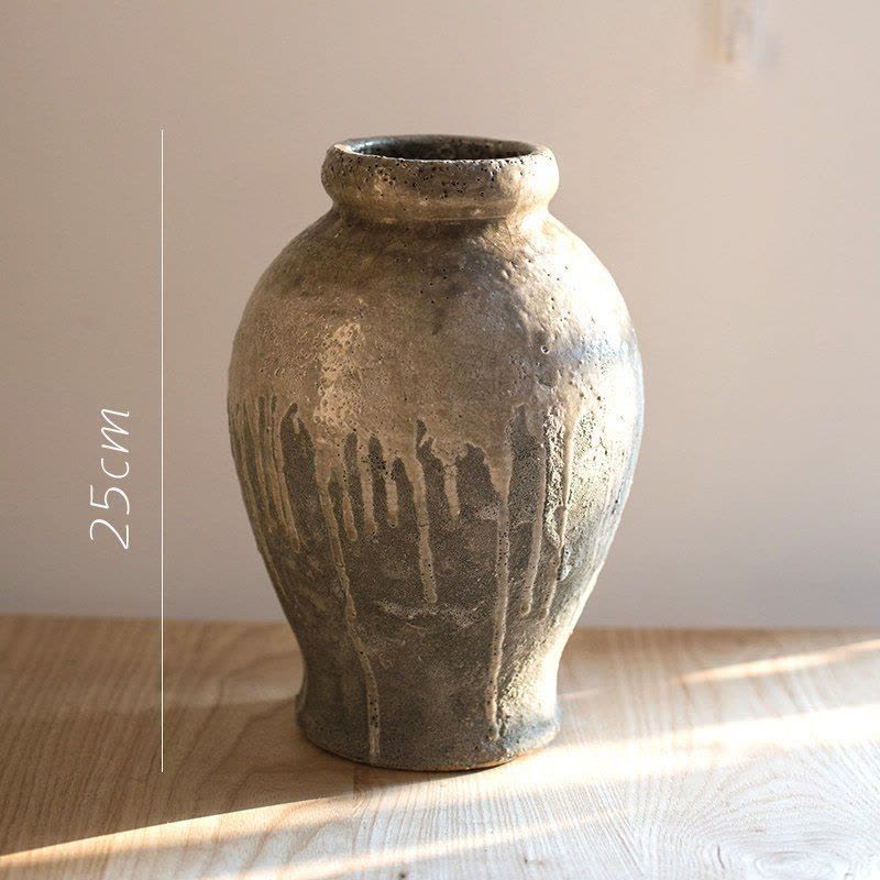 家柏饰(CORATED)手工粗陶 仿古做旧陶罐花瓶花器花插 艺术风格中式美式 艺术风格陶罐C图片