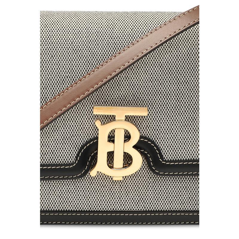 博柏利(BURBERRY)女士单肩包小号专属标识锁扣可调肩带实用多仓棉