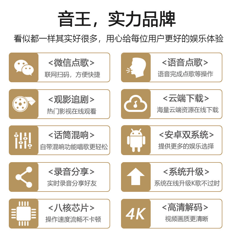 InAndOn/音王K72 Pro新款双系统家庭卡拉OK点歌机触摸屏一体机内置DSP调音专业唱歌KTV点唱机