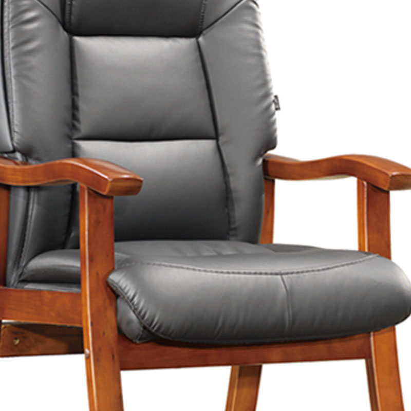 臻远ZY-7608办公会议椅办公皮椅电脑椅 黑西皮高清大图