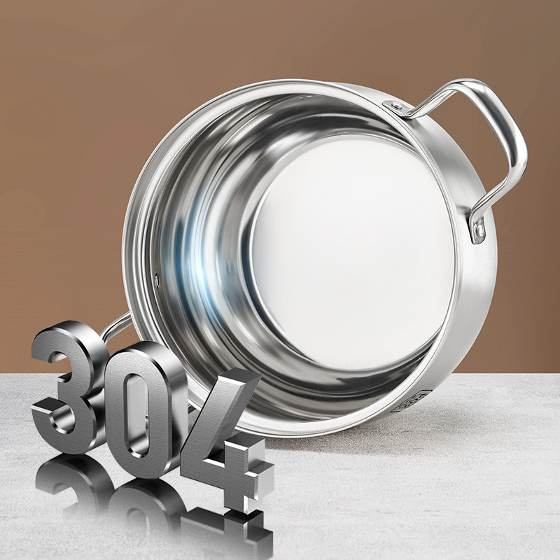 炊大皇 汤锅304不锈钢防溢防烫设加厚蒸锅双耳煮锅家用 元宝 不锈钢汤锅22cm TG22YC!高清大图