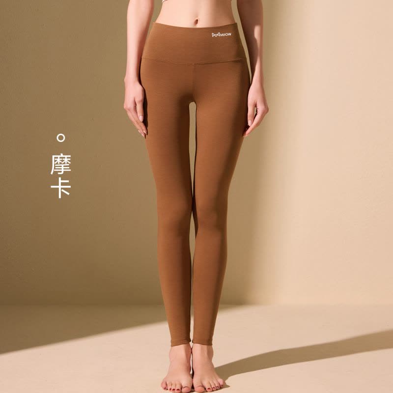 猫人高腰裤莫代尔无痕轻薄秋裤女士高弹无痕保暖打底裤高个子修身图片