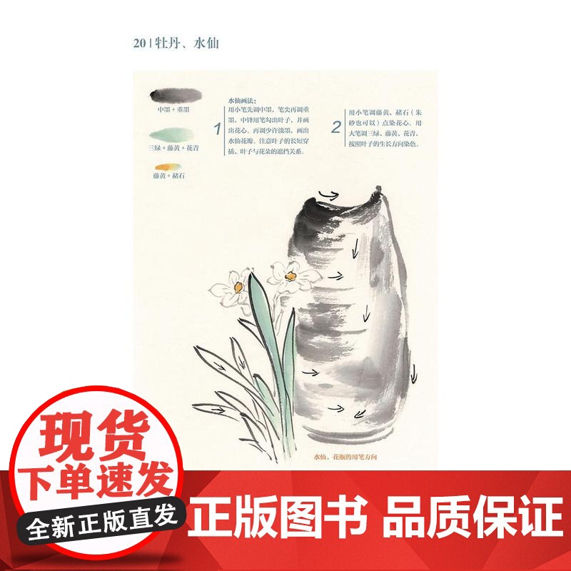 [视频教学]此间风雅 每日一画清供册 小写意花鸟教程菊花梅花牡丹 国画花鸟技法自学入门基础教学 花鸟写意临摹画册高清大图