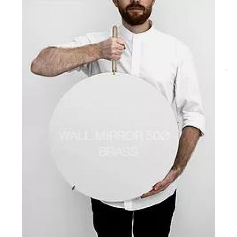 |北欧简约圆形镜梳妆镜北欧装饰镜卫浴镜壁挂镜卫生间镜子 中号金色50cm其他是