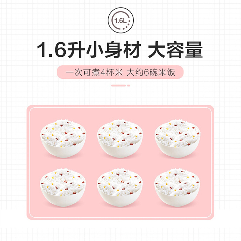 苏泊尔(SUPOR)电饭煲 多功能迷你小型电饭锅小1-3人1.6升家用玲珑煲电饭锅